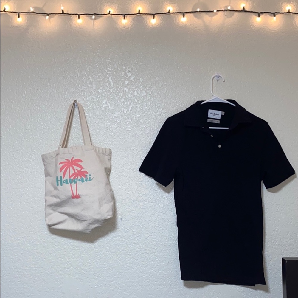Black polo shirt